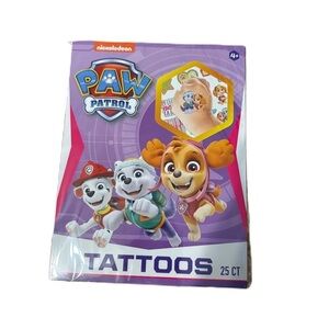 Nickelodeon Paw Patrol Tattoos - Purple and Red Girl Heart Pink Purple NEW